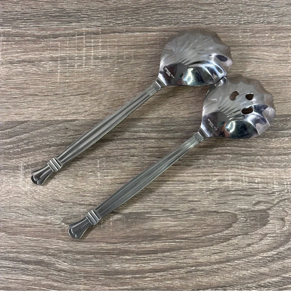 ROYALE Large / Casserole‎ Serving Spoon & Slotted Spoon Retroneu 18/8 Korea